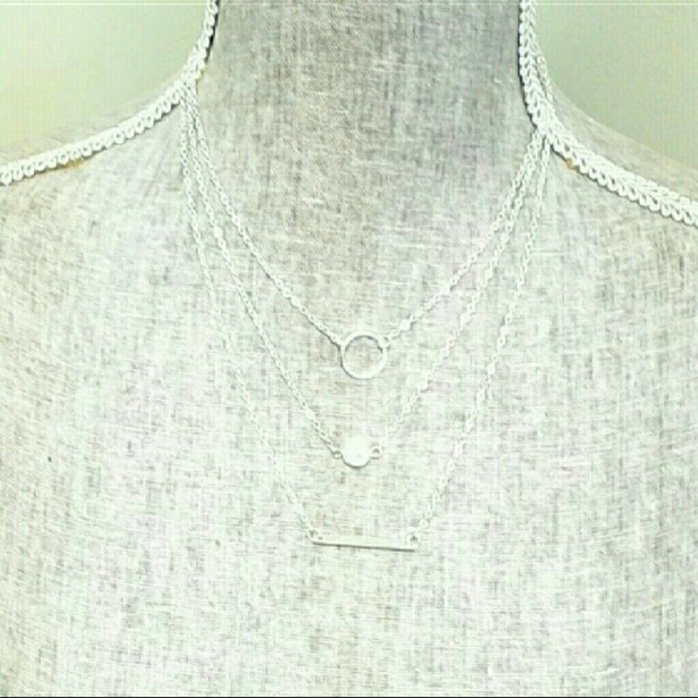💕4 for $25💕Silver Multilayer Necklace - Picture 3 of 3